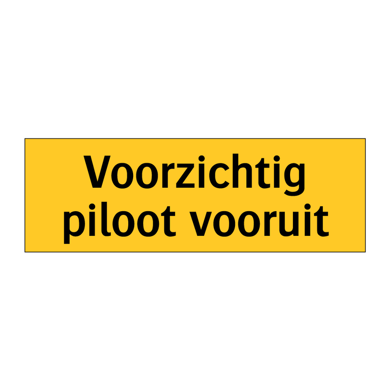 Voorzichtig piloot vooruit