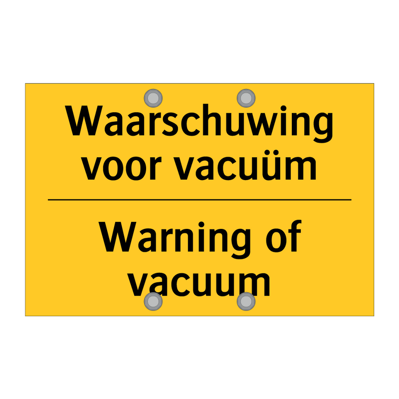 Waarschuwing voor vacuüm - Warning of vacuum