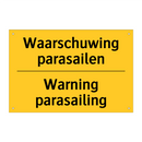 Waarschuwing parasailen - Warning parasailing