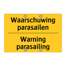 Waarschuwing parasailen - Warning parasailing