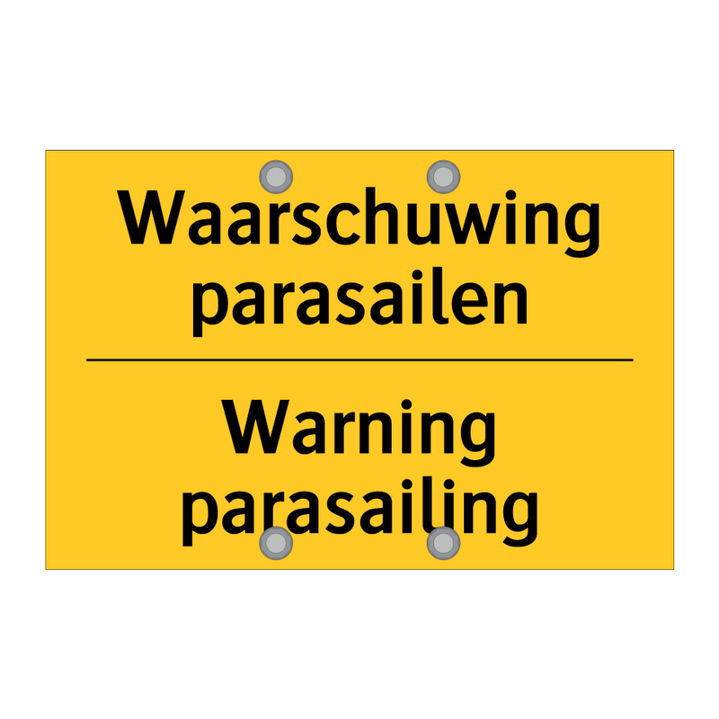 Waarschuwing parasailen - Warning parasailing