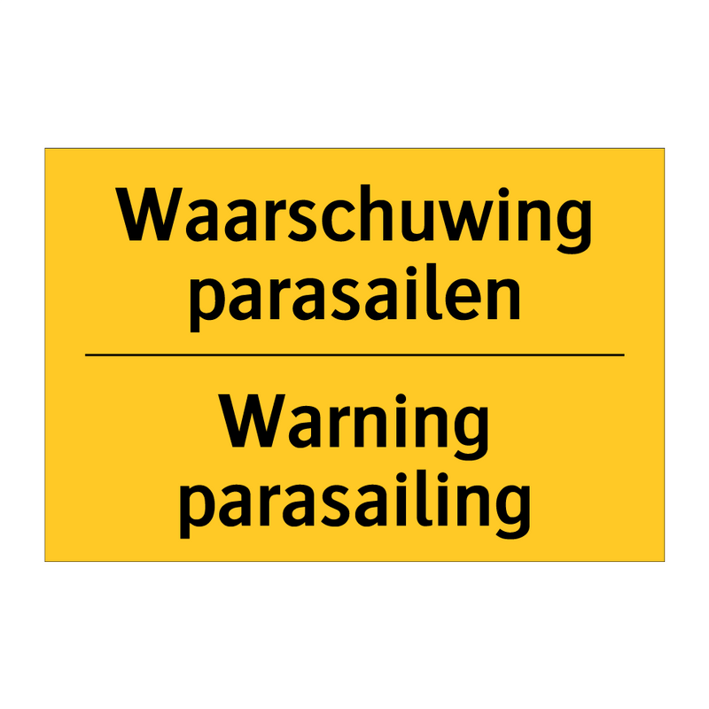 Waarschuwing parasailen - Warning parasailing