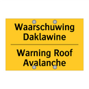 Waarschuwing Daklawine - Warning Roof Avalanche