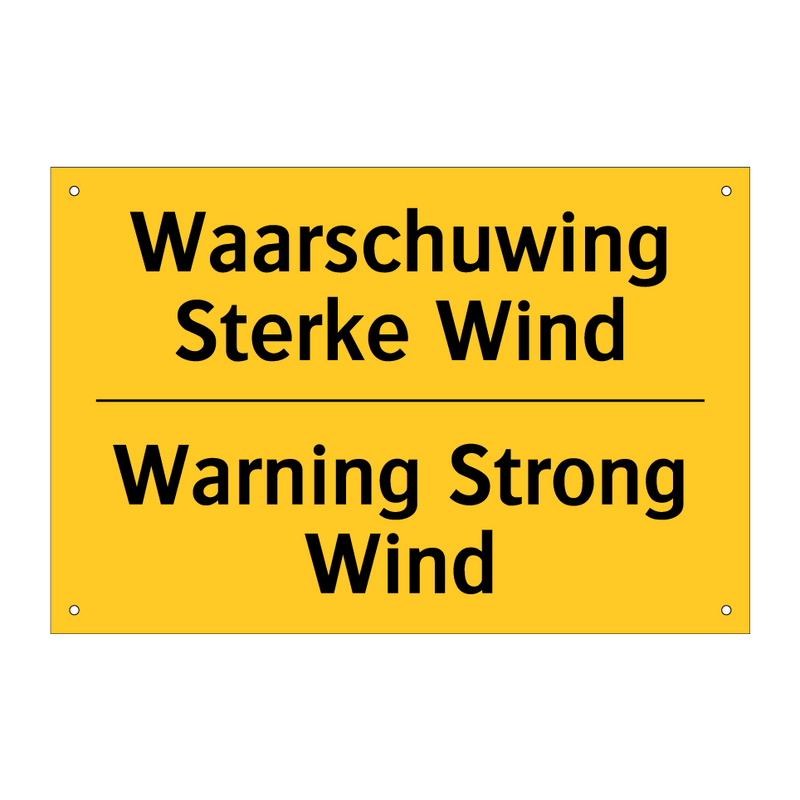 Waarschuwing Sterke Wind - Warning Strong Wind