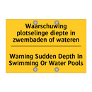 Waarschuwing plotselinge diepte /.../ - Warning Sudden Depth In Swimming /.../