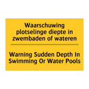 Waarschuwing plotselinge diepte /.../ - Warning Sudden Depth In Swimming /.../