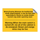 Waarschuwing Wanneer de hoofdschakelaar /.../ - Warning When the main switch is /.../