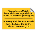 Waarschuwing Met de hoofdschakelaar /.../ - Warning With the main switch turned /.../