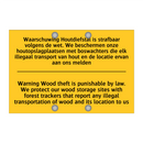 Waarschuwing Houtdiefstal is strafbaar /.../ - Warning Wood theft is punishable /.../