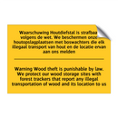 Waarschuwing Houtdiefstal is strafbaar /.../ - Warning Wood theft is punishable /.../