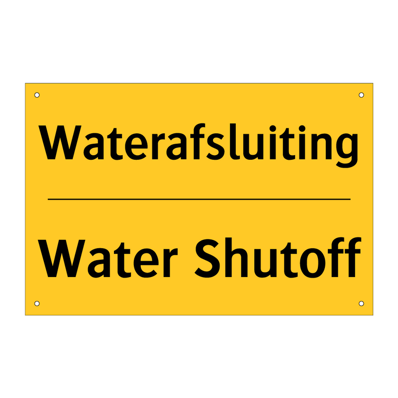 Waterafsluiting - Water Shutoff
