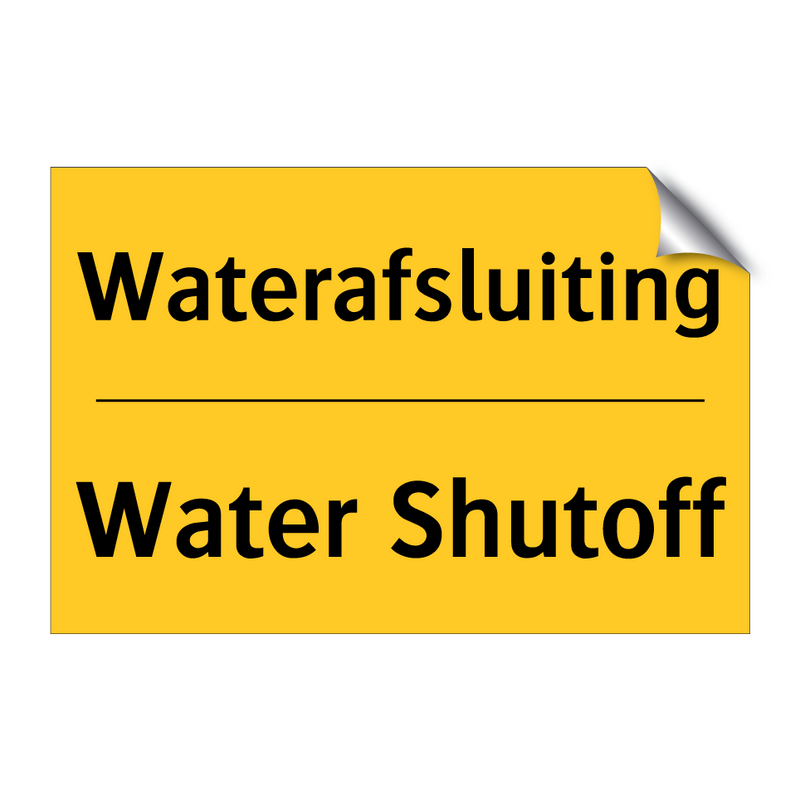 Waterafsluiting - Water Shutoff