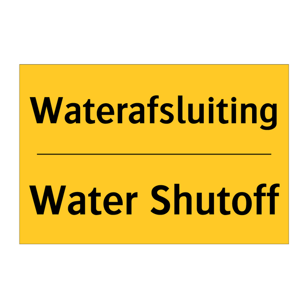 Waterafsluiting - Water Shutoff