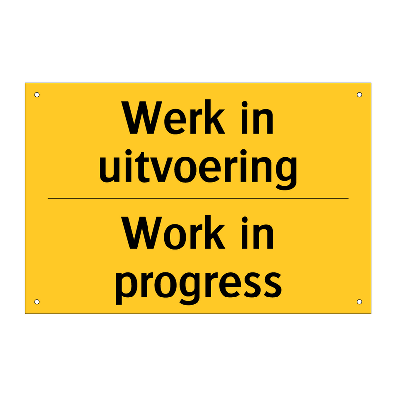 Werk in uitvoering - Work in progress
