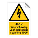 400 V Waarschuwing voor elektrische spanning 400V