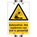 Asbestafval. Het inademen van stof is gevaarlijk