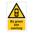 Bij groen één voertuig