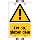 Let op, glazen deur