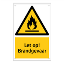 Let op! Brandgevaar