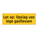 Let op: Opslag van lege gasflessen