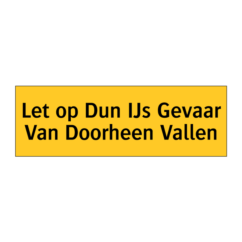 Let op Dun IJs Gevaar Van Doorheen Vallen