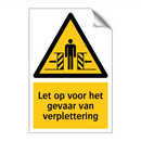 Let op voor het gevaar van verplettering