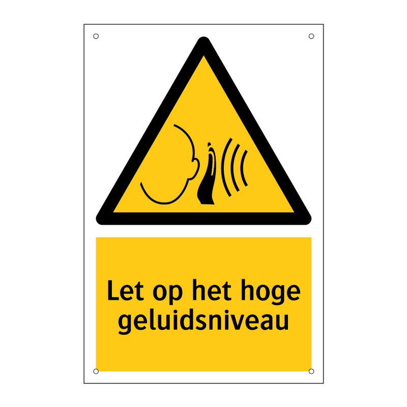 Let op het hoge geluidsniveau