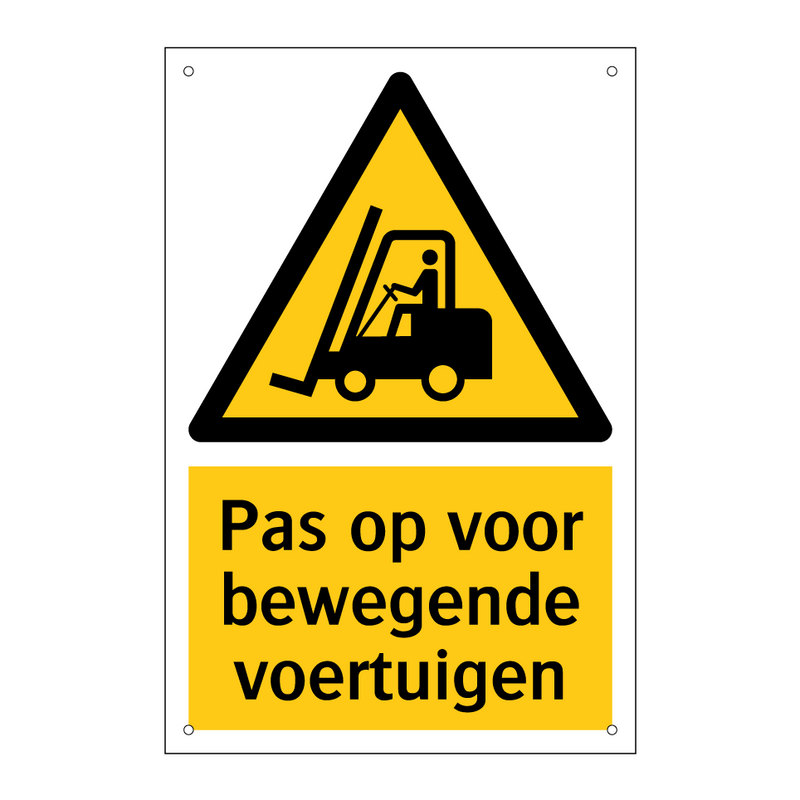 Pas op voor bewegende voertuigen