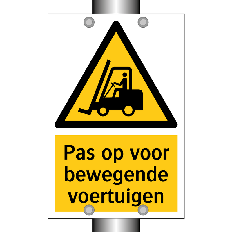 Pas op voor bewegende voertuigen