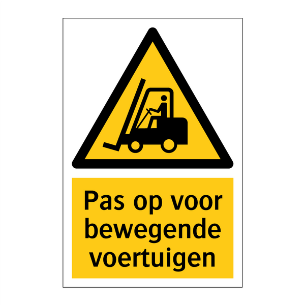 Pas op voor bewegende voertuigen