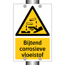 Bijtend corrosieve vloeistof