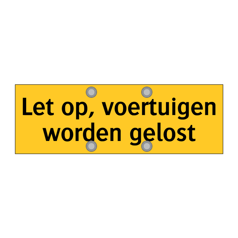 Let op, voertuigen worden gelost