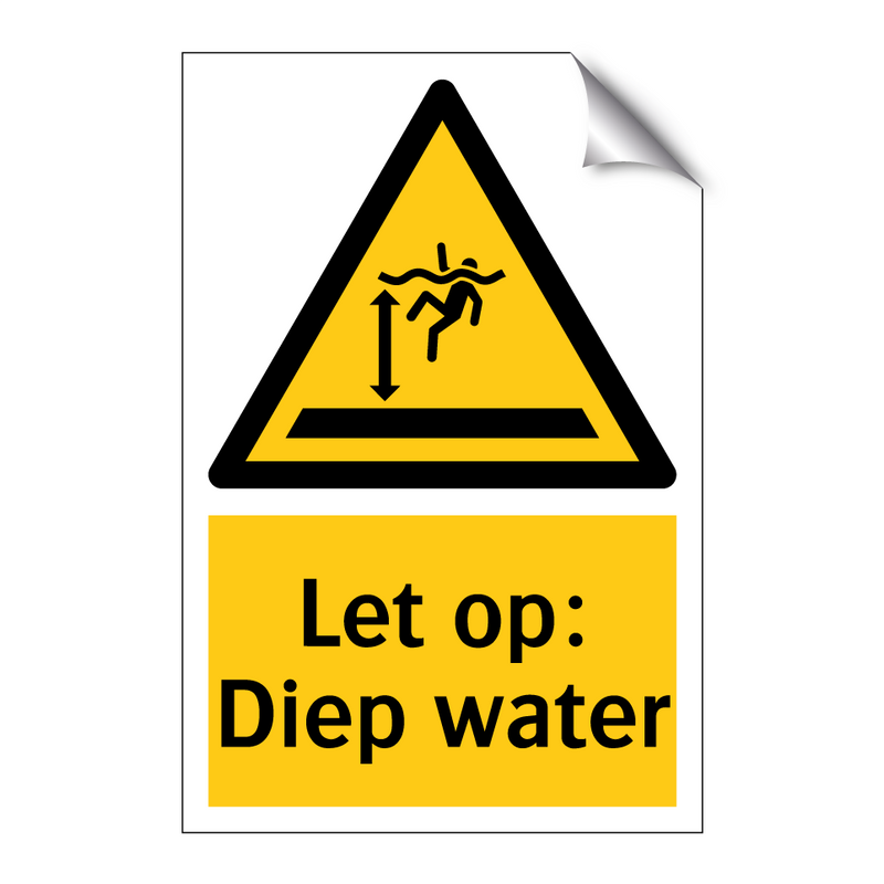 Let op: Diep water