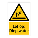 Let op: Diep water