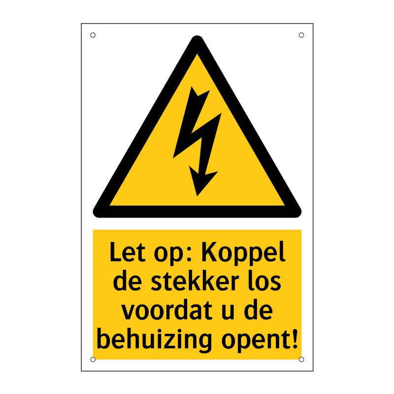 Let op: Koppel de stekker los voordat u de behuizing opent!