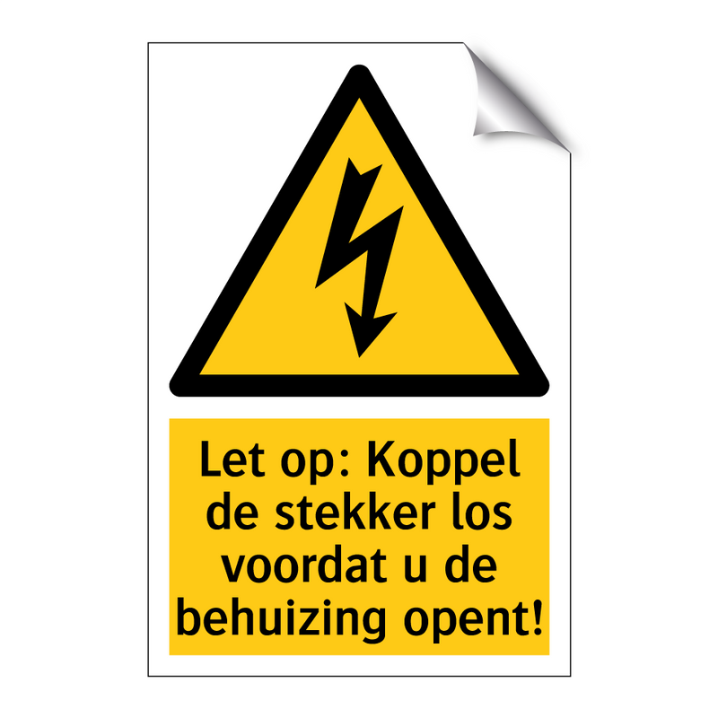 Let op: Koppel de stekker los voordat u de behuizing opent!