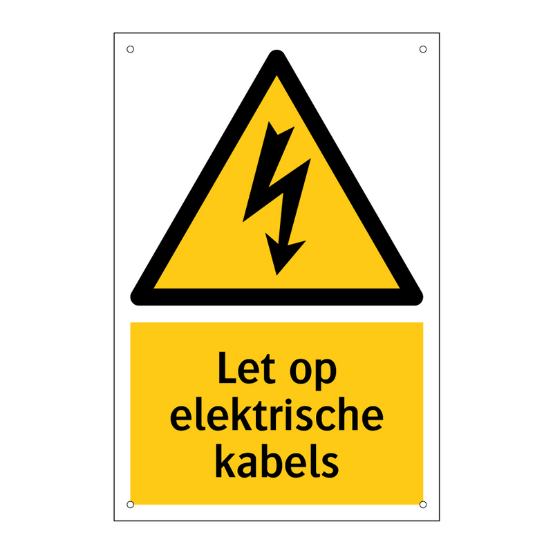 Let op elektrische kabels