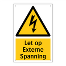 Let op Externe Spanning