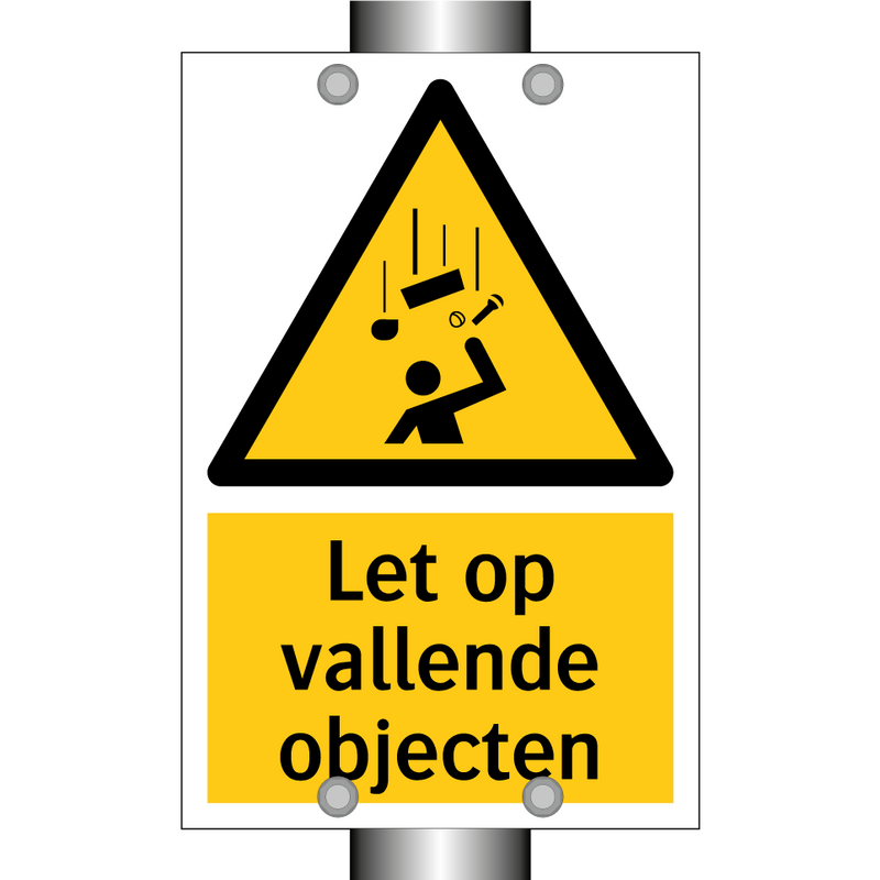 Let op vallende objecten