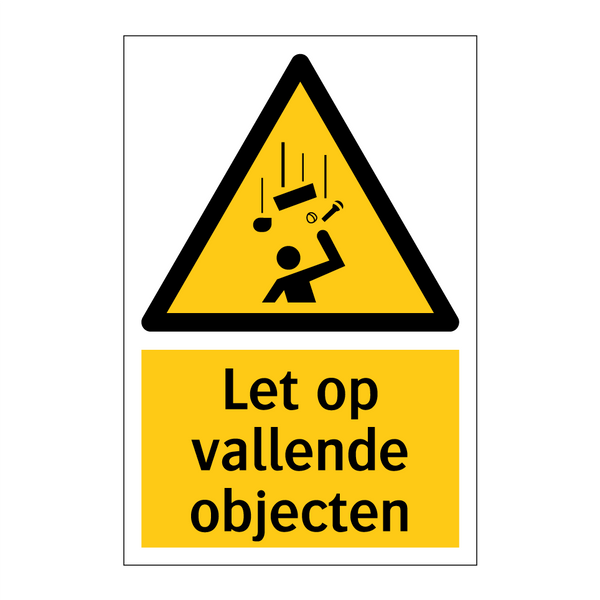 Let op vallende objecten
