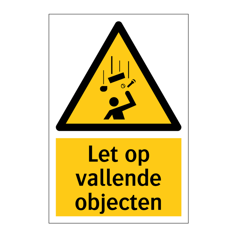 Let op vallende objecten