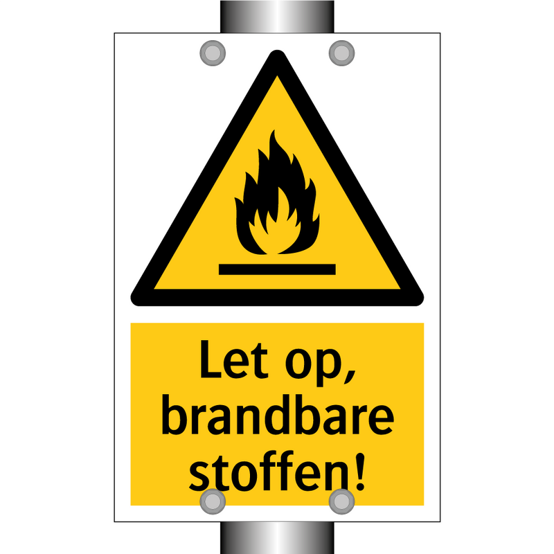 Let op, brandbare stoffen!
