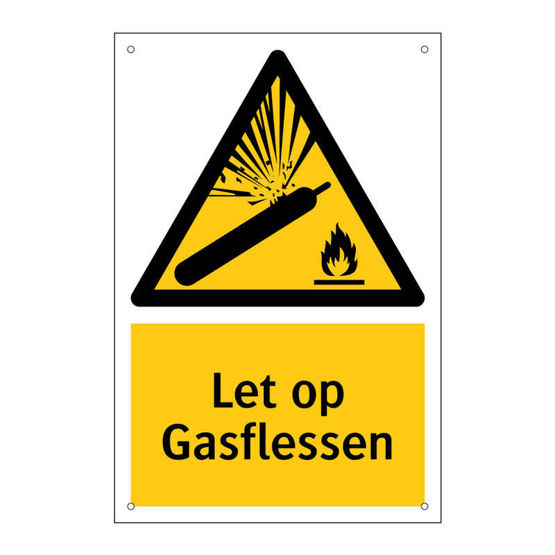 Let op Gasflessen