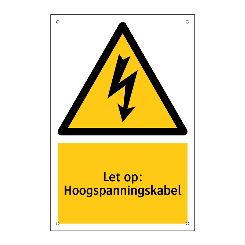 Let op: Hoogspanningskabel