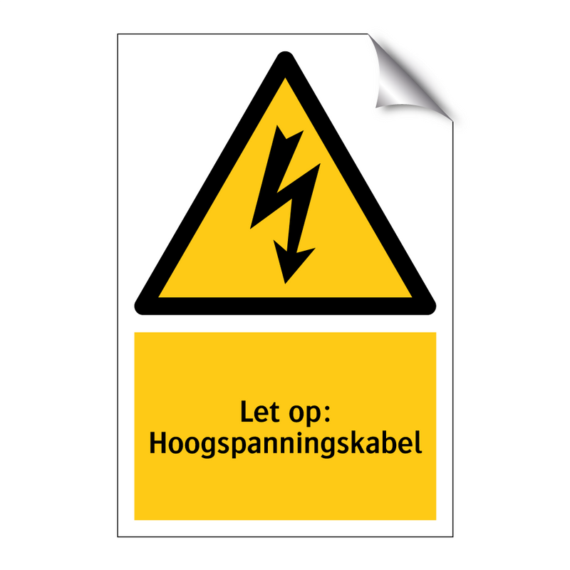Let op: Hoogspanningskabel
