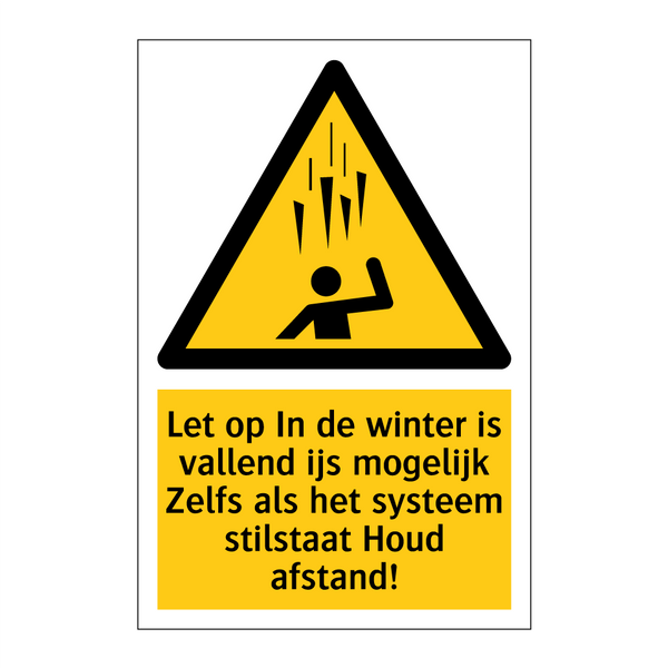 Let op In de winter is vallend ijs mogelijk Zelfs als het systeem stilstaat Houd afstand!