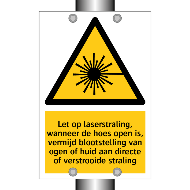 Let op laserstraling, wanneer de hoes open is, vermijd blootstelling van ogen of huid aan directe of verstrooide straling
