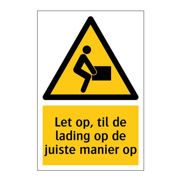Let op, til de lading op de juiste manier op