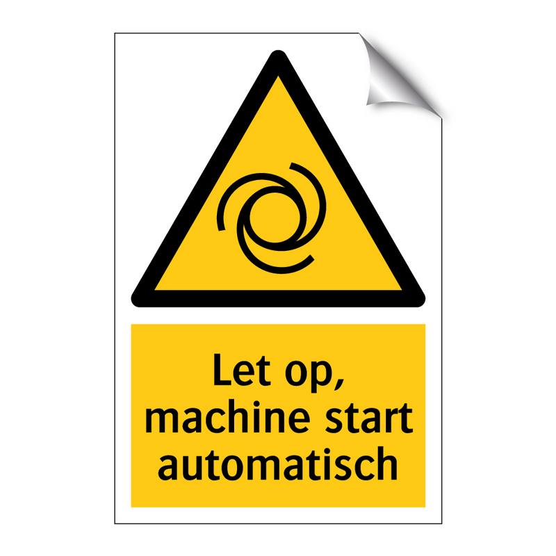 Let op, machine start automatisch