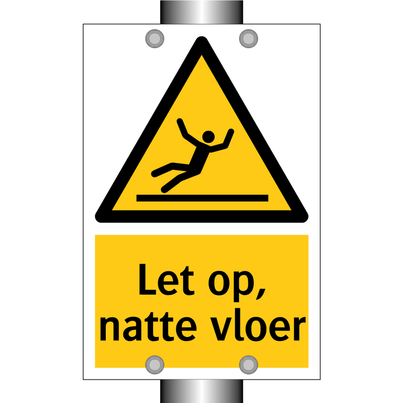 Let op, natte vloer